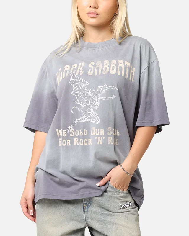 Black Sabbath Sold Our Soul T-Shirt Sun Washed Blue Thin T-Shirt Open Front Quick Dry Black Sabbath Sold Our Soul T-Shirt Sun Washed Blue Thin T-Shirt Open Front Quick Dry