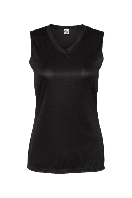 C2 Sport Womens Moisture Wicking V-Neck Tank Top - Black loose fit tank