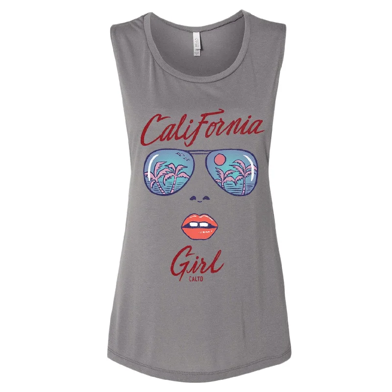 California Girl Glasses Muscle Tank cropped tank top