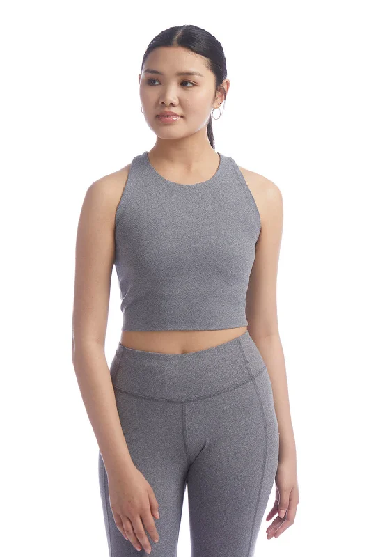 Champion Womens Crop Racerback Tank Top - Heather Grey essential tank top