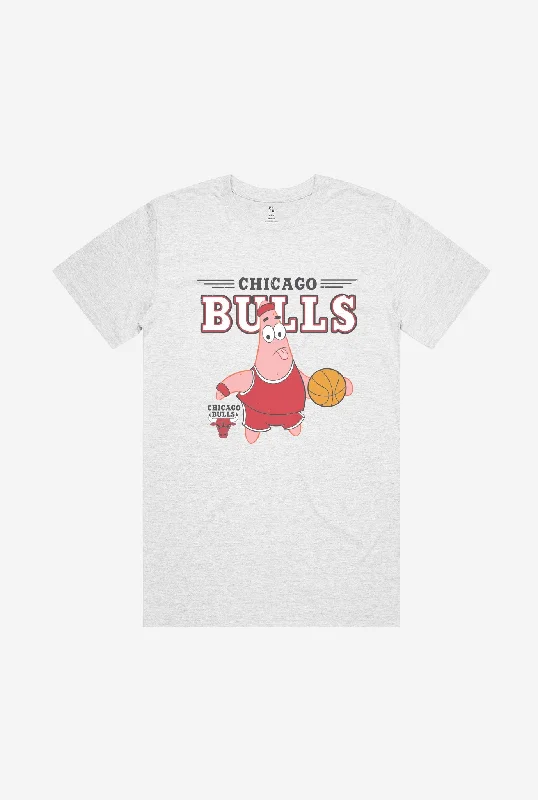 Chicago Bulls Patrick T-Shirt - Ash V-Neck T-Shirt Long Sleeve Cotton