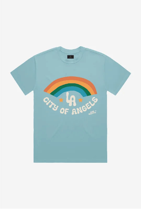 City of Angels T-Shirt - Blue Graphic T-Shirt Round Neck Polyester