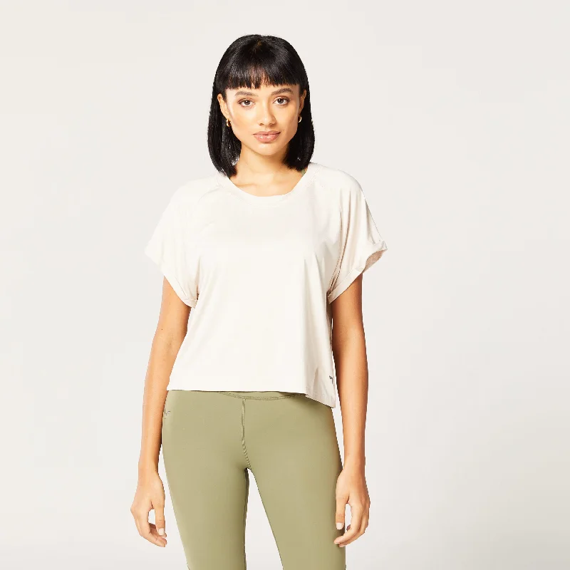 Code Relaxed Fit Tee - Light Cobblestone Collared T-Shirt Boat Neck A-Line