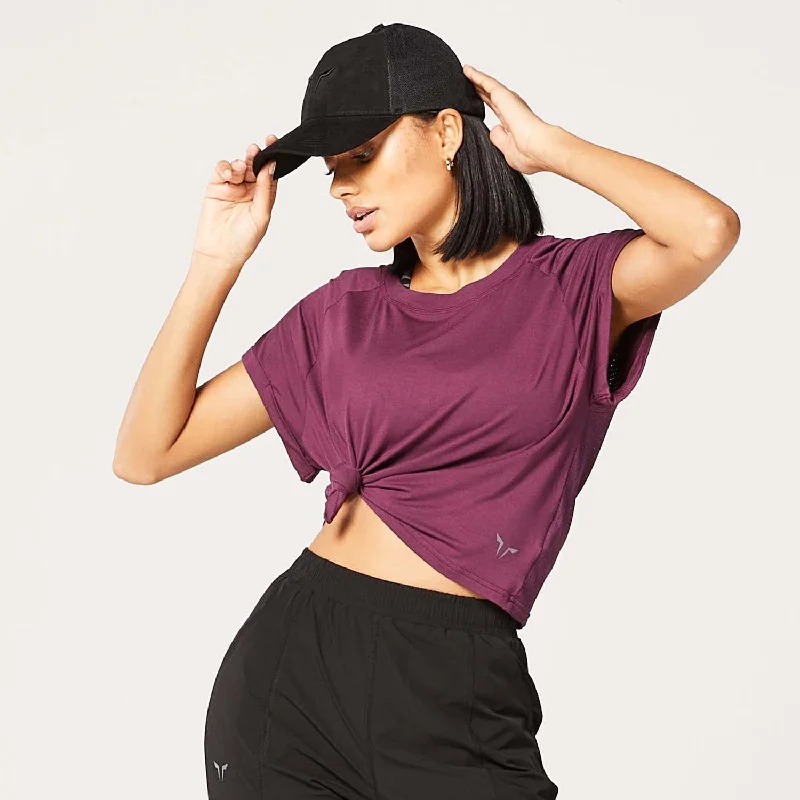 Code Relaxed Fit Tee - Mid Oxblood Red Lace Blend Ribbed Blend Corduroy Blend