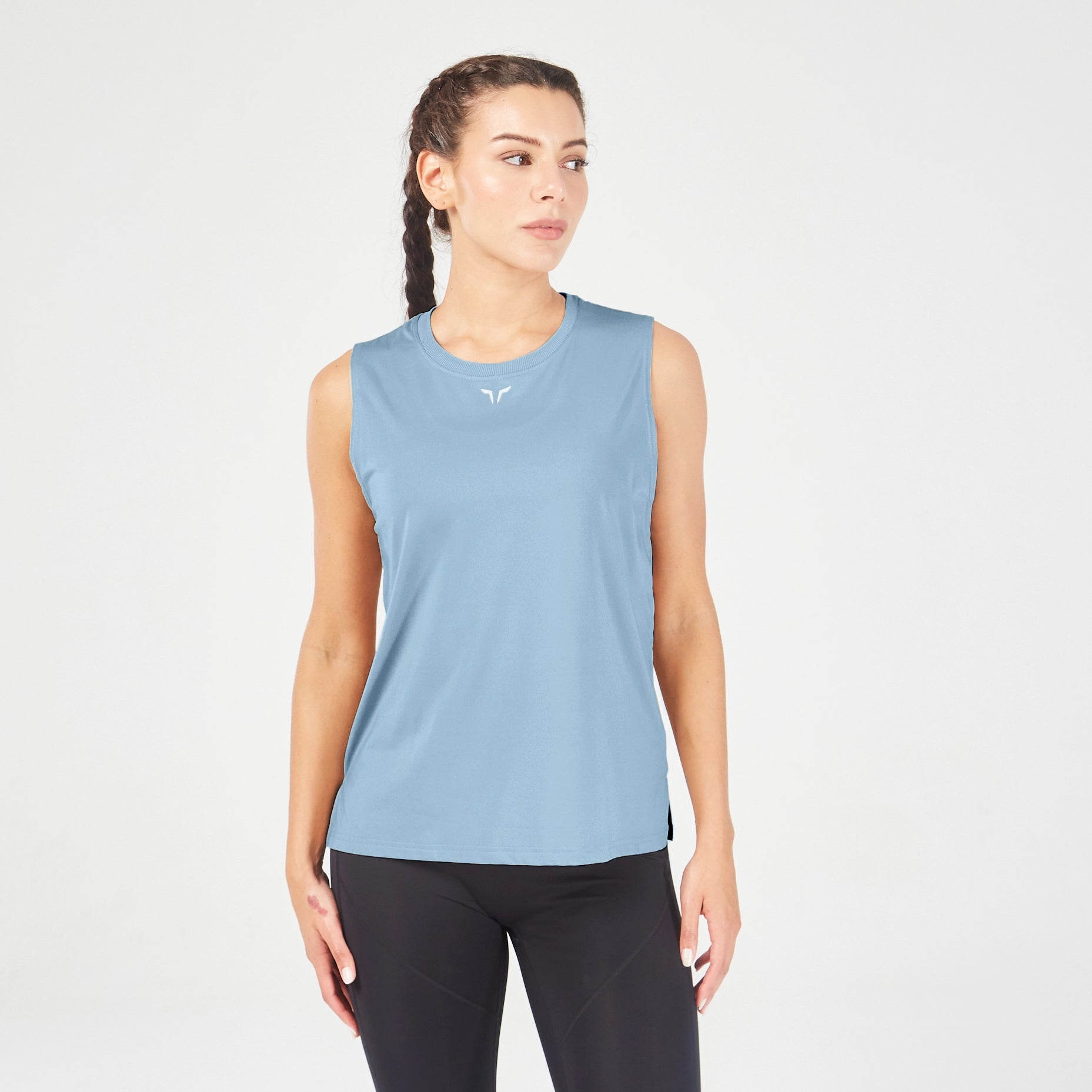 Essential Crew Tank - Coronet Blue charcoal tank top