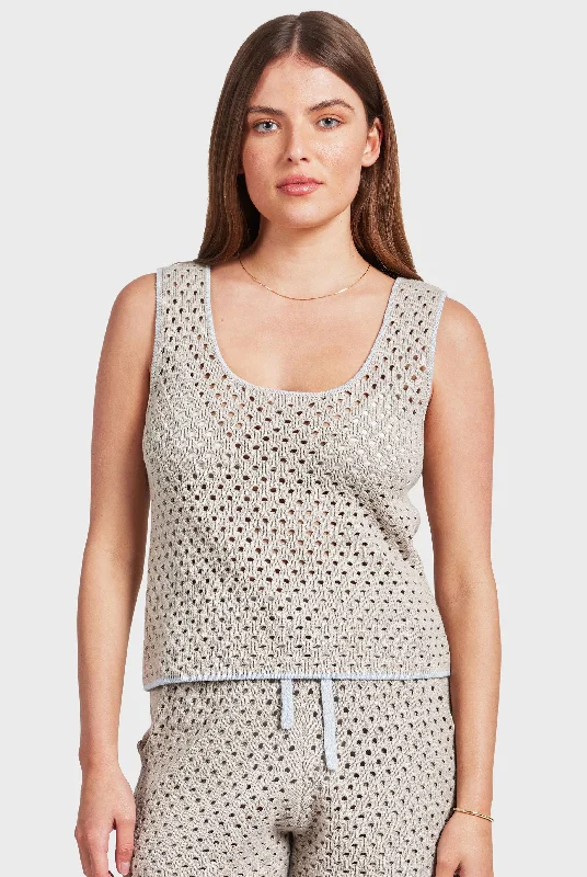 Farrah Crochet Tank coral tank top