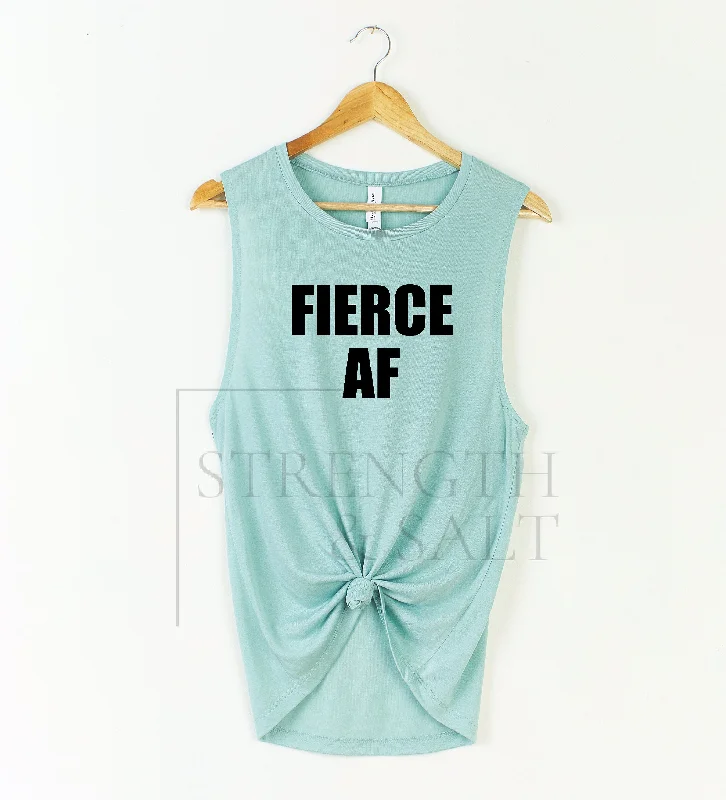 Fierce AF Muscle Tank v-neck tank top