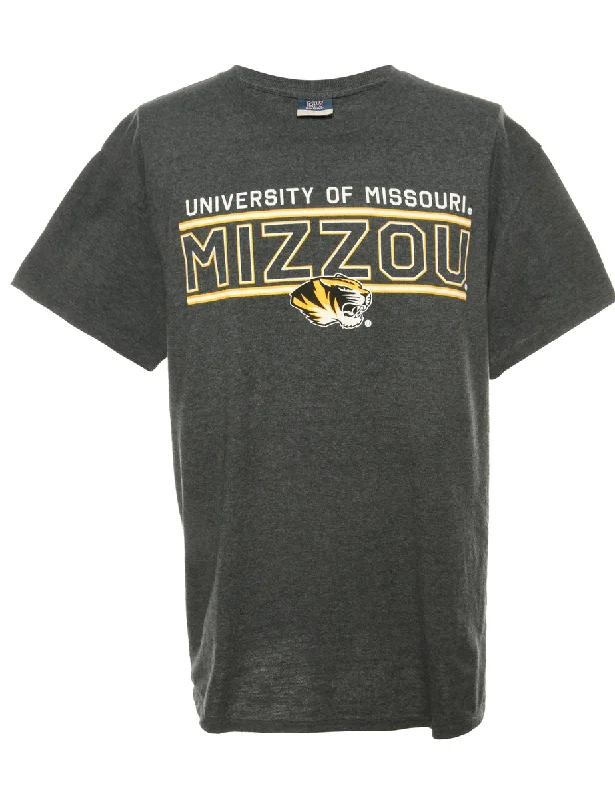 Football Mizzou Dark Grey Sports T-shirt - L Fleece Nylon Spandex