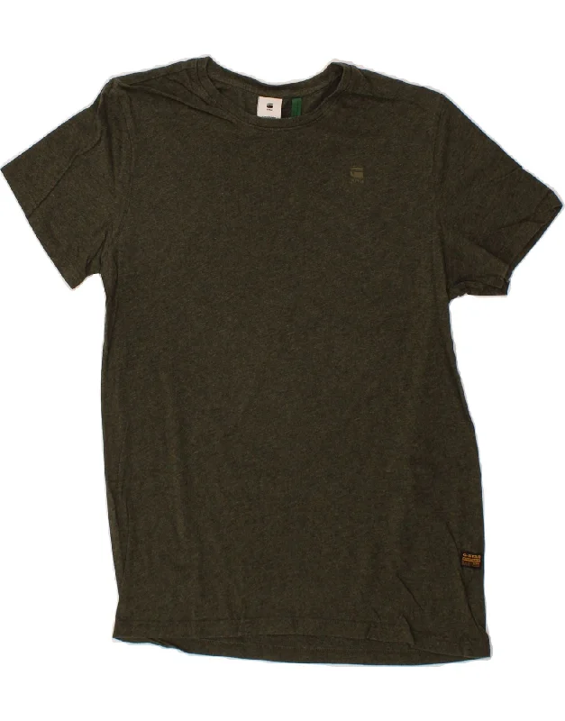 G-STAR Womens T-Shirt Top UK 16 Large Khaki Cotton Iron Safe Non-Iron Wrinkle Free