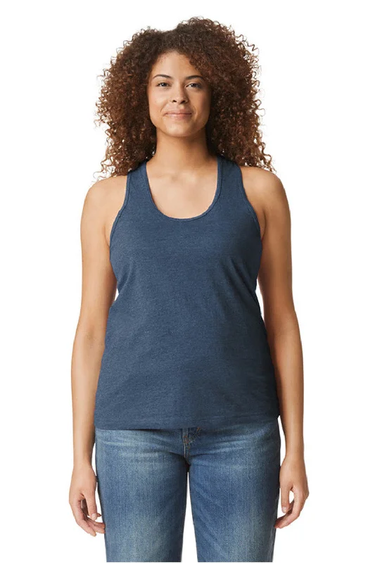 Gildan Womens Softstyle CVC Racerback Tank Top - Navy Blue Mist relaxed fit tank