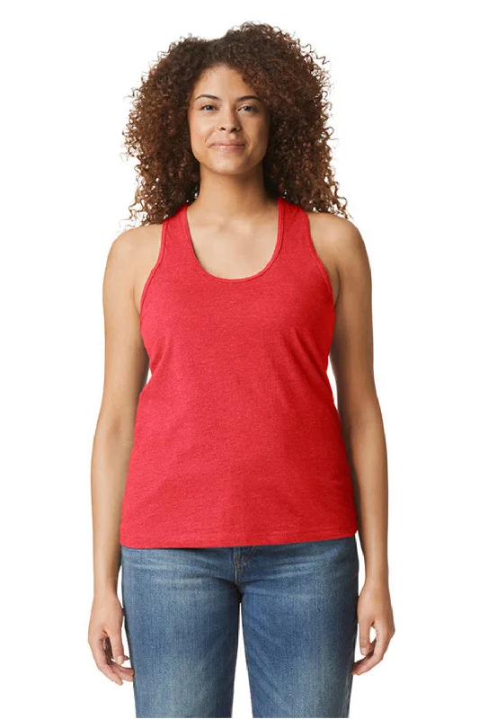 Gildan Womens Softstyle CVC Racerback Tank Top - Red Mist beige tank top