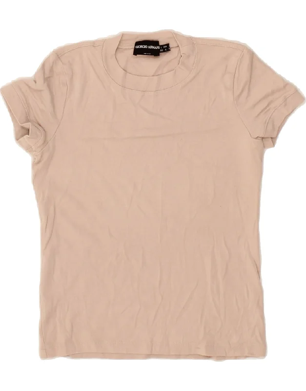 GIORGIO ARMANI Womens T-Shirt Top UK 8 Small Pink Chenille Fabric Brocade Fabric Lace Fabric GIORGIO ARMANI Womens T-Shirt Top UK 8 Small Pink Chenille Fabric Brocade Fabric Lace Fabric