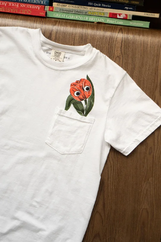 Peeking Tulip Pocket Tee Mesh Fabric Canvas Fabric Denim Fabric