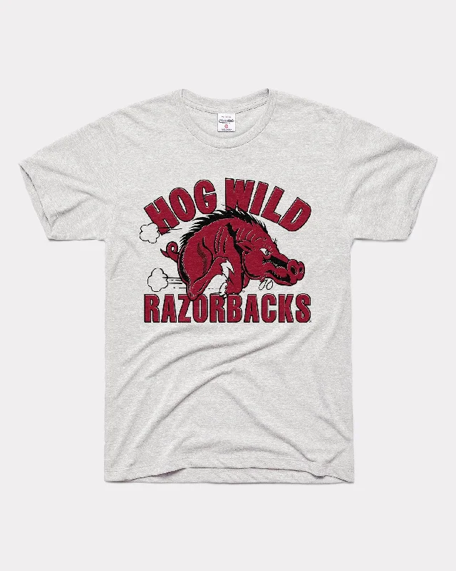 Hog Wild Arkansas Razorbacks Ash Grey T-Shirt Elasticated Padded Insulated