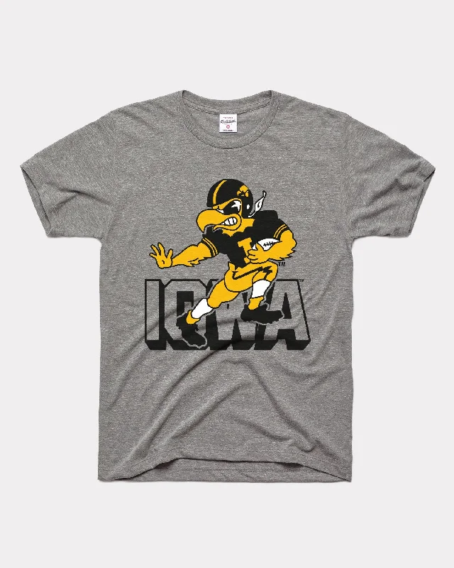 Iowa Hawkeye Football Stiff Arm Vintage Grey T-Shirt Satin Fabric Silk Fabric Chiffon Fabric Iowa Hawkeye Football Stiff Arm Vintage Grey T-Shirt Satin Fabric Silk Fabric Chiffon Fabric