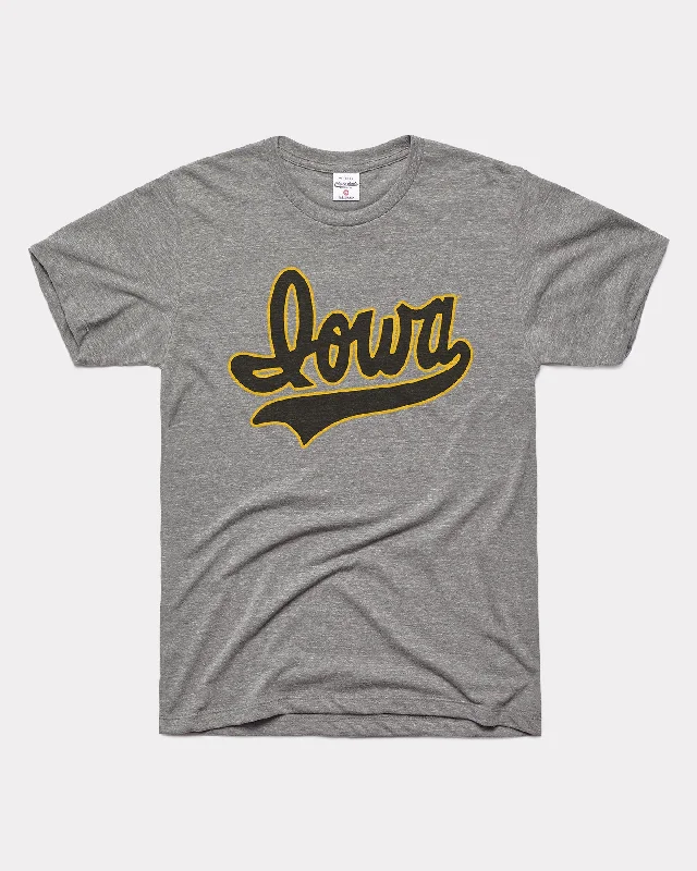Iowa Script Grey T-Shirt Polka Dot Checkered Tartan