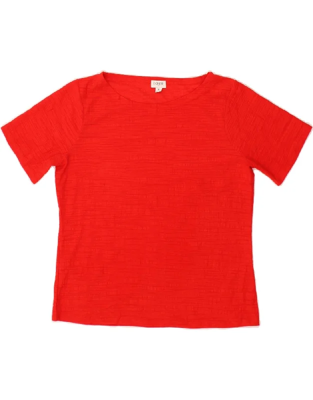 J. CREW Womens T-Shirt Top UK 14 Medium Red Polyester Layered Multi-layer Single Layer J. CREW Womens T-Shirt Top UK 14 Medium Red Polyester Layered Multi-layer Single Layer