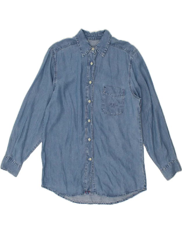 JOOP Womens Denim Shirt UK 10 Small Blue Cotton Oversized T-Shirt Spandex breathable JOOP Womens Denim Shirt UK 10 Small Blue Cotton Oversized T-Shirt Spandex breathable
