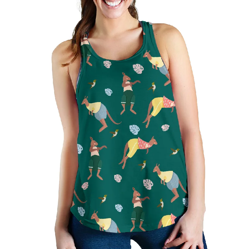 Kangaroo leaves pattern Women Racerback Tank Top seamless tank top