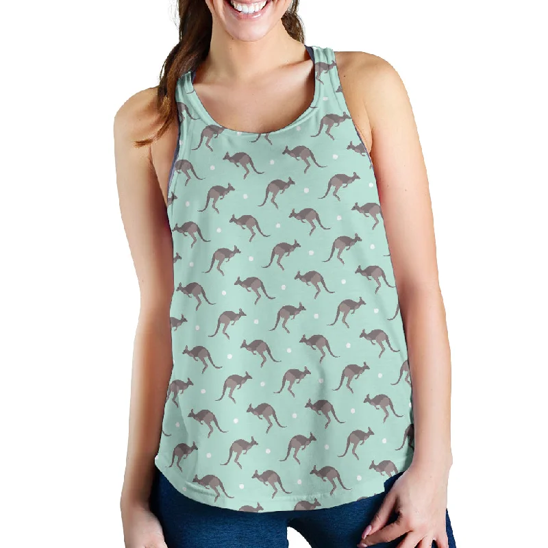 Kangaroo pattern background Women Racerback Tank Top metallic tank top