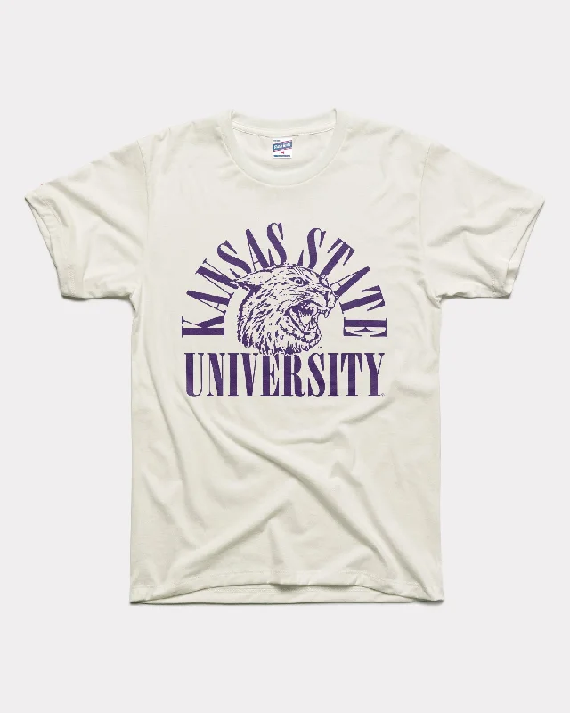 Kansas State Power Cat Arch Vintage White T-Shirt Mesh Blend Leather Blend Suede Blend Kansas State Power Cat Arch Vintage White T-Shirt Mesh Blend Leather Blend Suede Blend