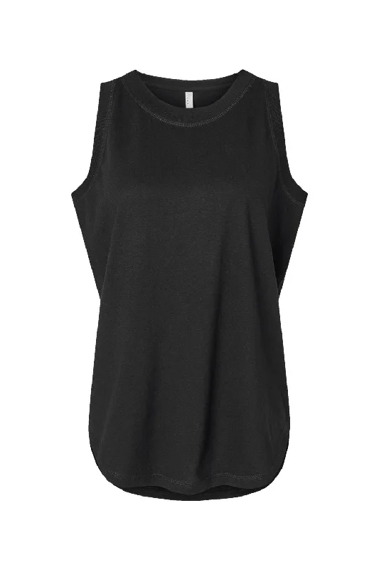 LAT Womens Relaxed Fine Jersey Tank Top - Black playful tank top