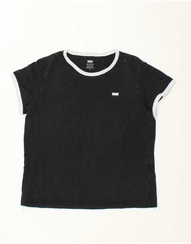 LEVI'S Womens T-Shirt Top UK 16 Large Black Cotton Welt Pockets Slit Pockets Flap Pockets LEVI'S Womens T-Shirt Top UK 16 Large Black Cotton Welt Pockets Slit Pockets Flap Pockets