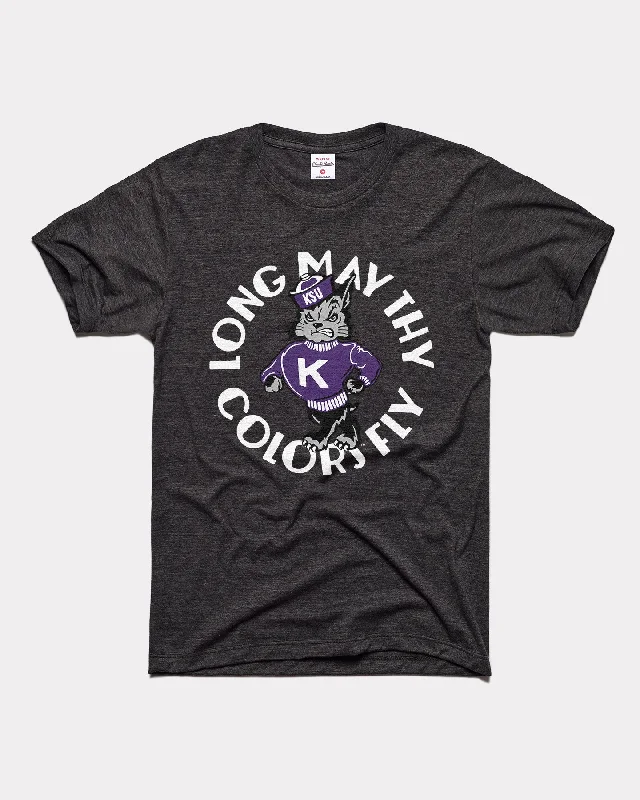 Long May the Colors Fly KSU Black T-Shirt Spandex Blend Rayon Blend Denim Blend