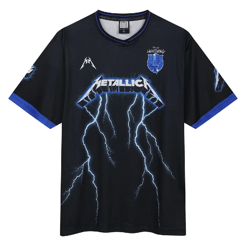 Metallica | Official Band Rock FC Football Shirt | Ride The Lightning Polka Dot Checkered Tartan