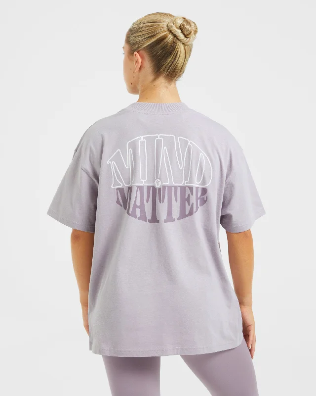 Mind Over Matter Oversized T Shirt - Purple Anti-Pilling Machine Wash Handmade