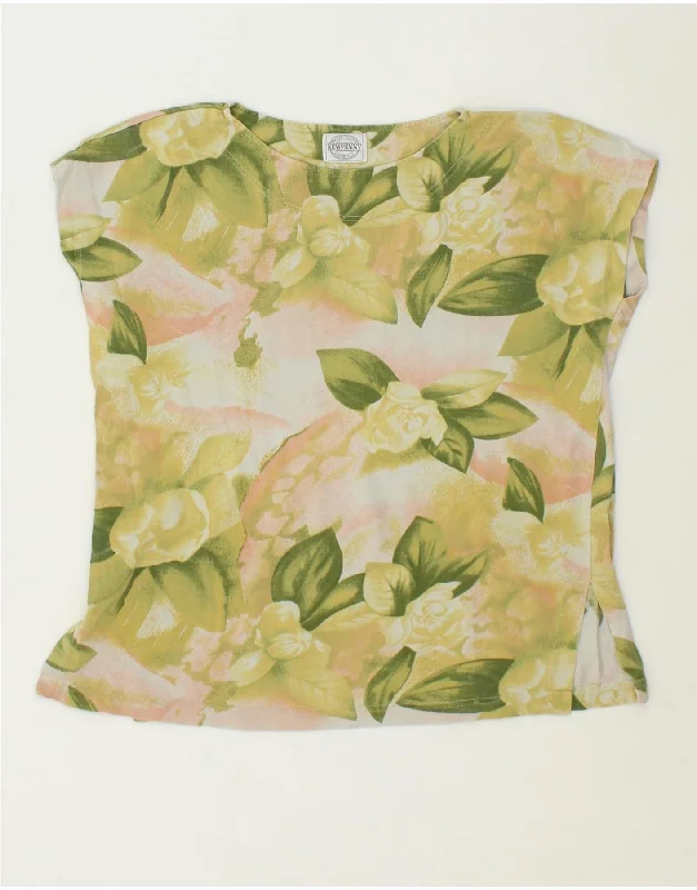 NEW PENNY Womens T-Shirt Top UK 14 Medium Green Floral Cotton Lace Blend Ribbed Blend Corduroy Blend NEW PENNY Womens T-Shirt Top UK 14 Medium Green Floral Cotton Lace Blend Ribbed Blend Corduroy Blend
