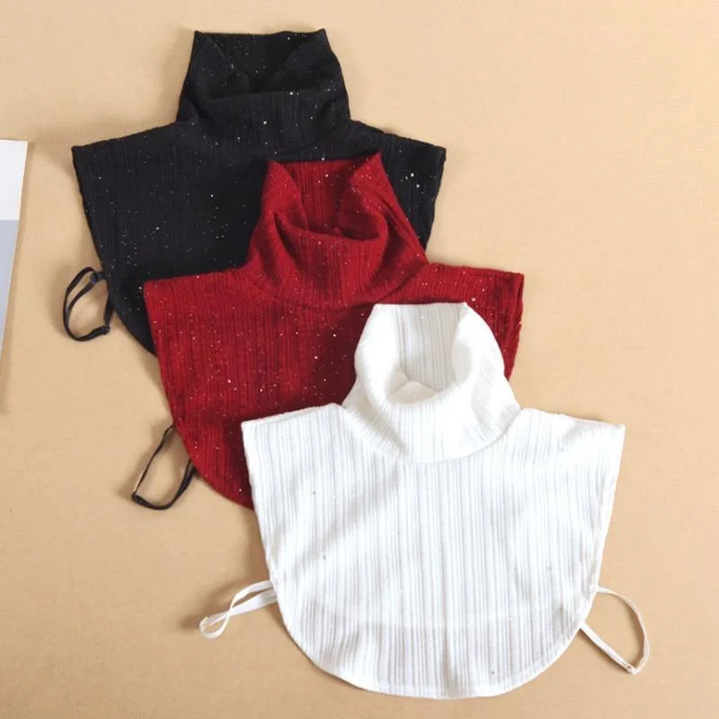 Women Detachable collars Shirt Silk Blend Satin Velvet