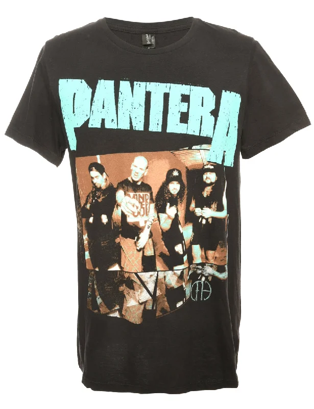 Pantera Band T-shirt - M Collared T-Shirt Boat Neck A-Line
