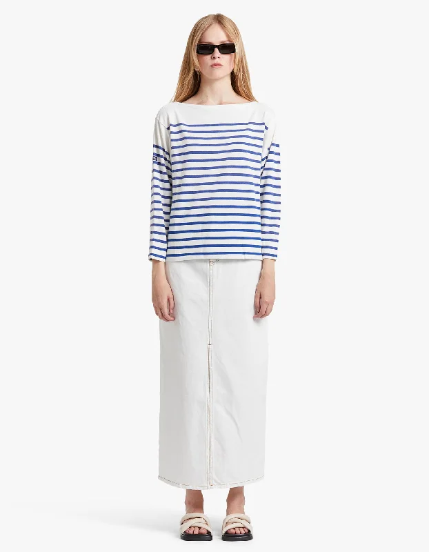 Mariner Long Sleeve T-Shirt - Deckwash White/Sistine Blue Satin Fabric Silk Fabric Chiffon Fabric Mariner Long Sleeve T-Shirt - Deckwash White/Sistine Blue Satin Fabric Silk Fabric Chiffon Fabric