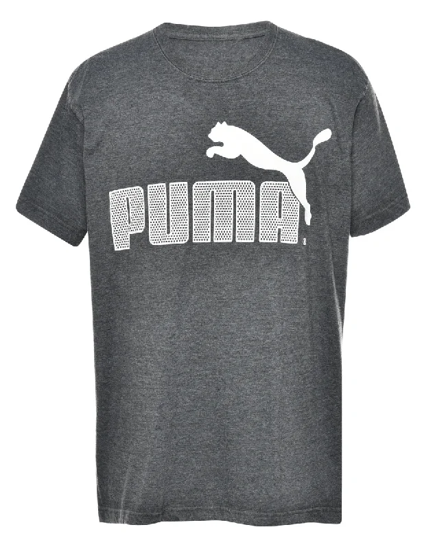 Puma Printed T-shirt - L Satin Blend Silk Blend Wool Blend