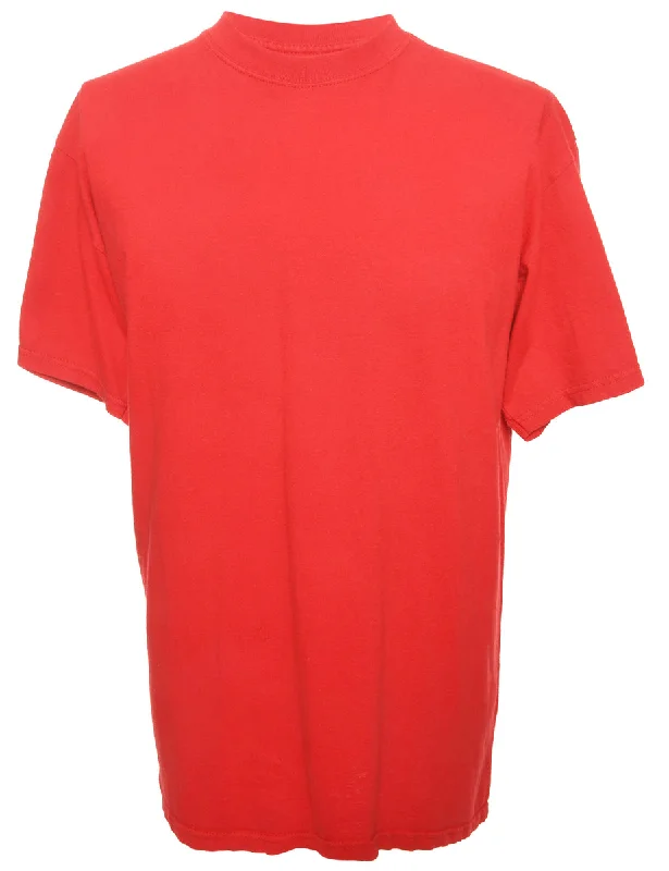 Red Printed Nike T-Shirt - M Knit Fabric Woven Fabric Fleece Fabric