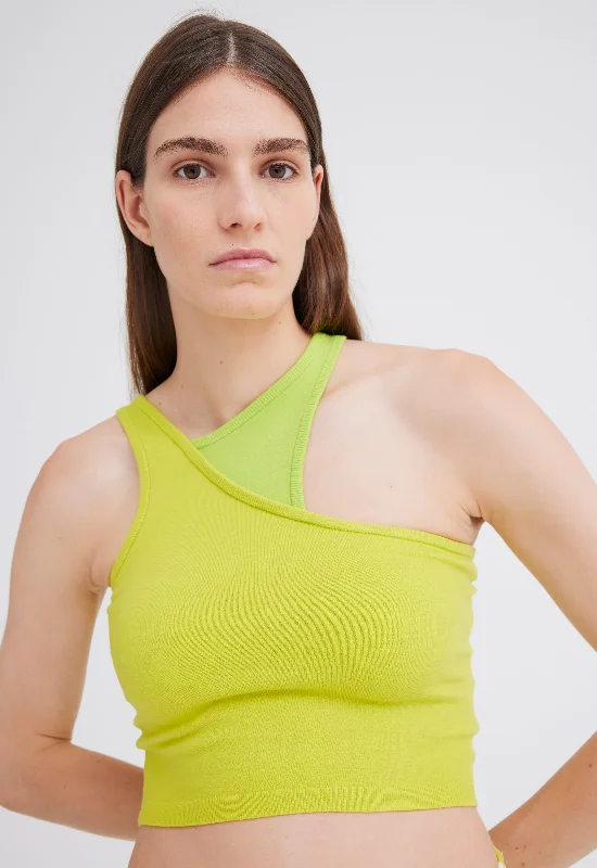 NAGNATA Retro Tank - Lime/ Chartreuse sheer tank top