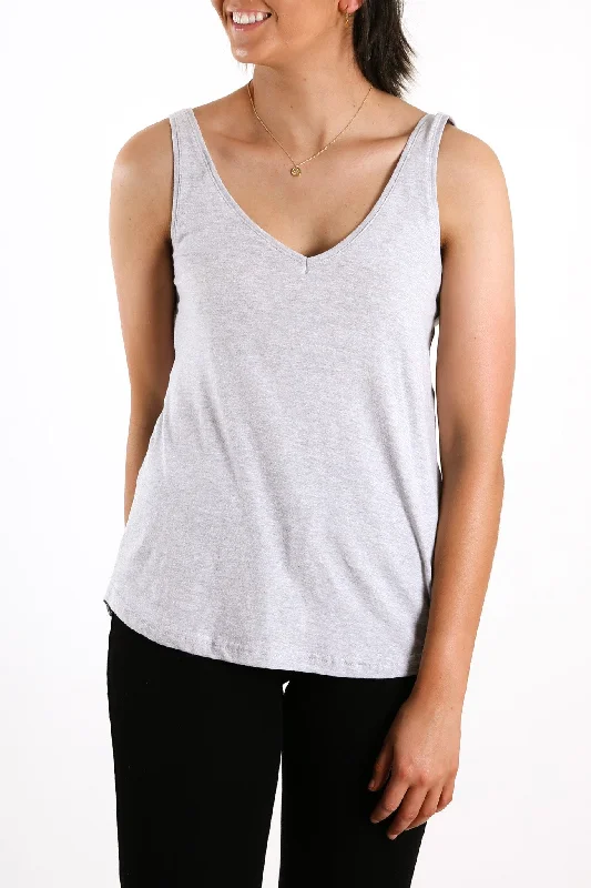 Ricky Tank Grey Marle pastel tank top