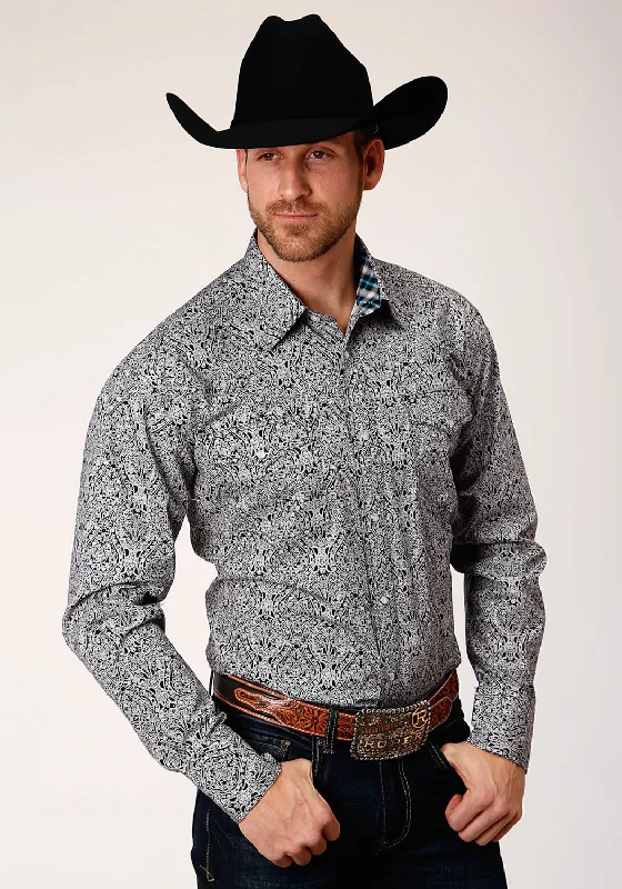 Roper Mens Black 100% Cotton Medallion Paisley L/S Tall Shirt Cashmere Blend Cotton Blend Poly Blend Roper Mens Black 100% Cotton Medallion Paisley L/S Tall Shirt Cashmere Blend Cotton Blend Poly Blend