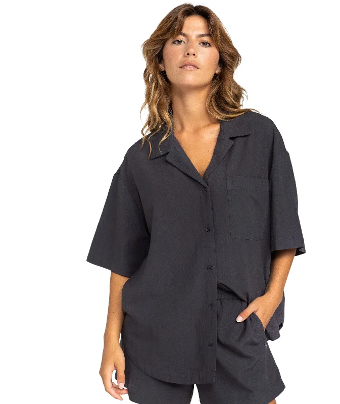 Roxy Bisous Oversize Shirt Sequined Glittery Shiny