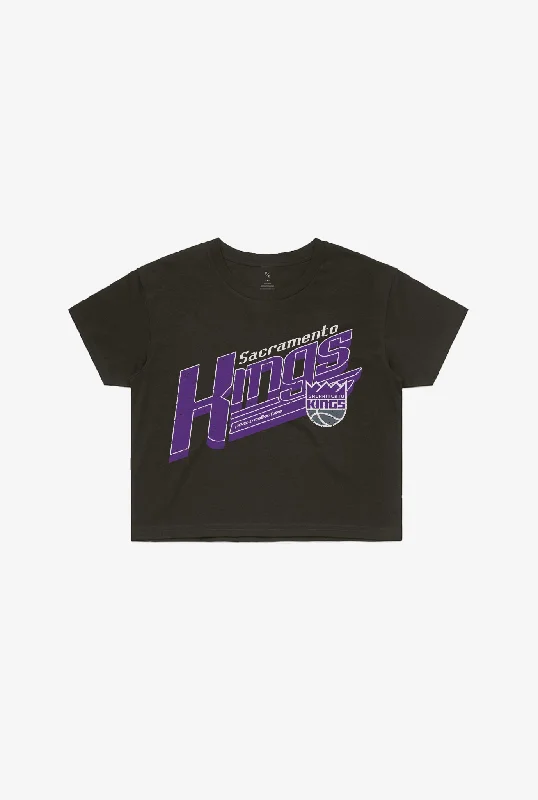Sacramento Kings Garment Dyed Cropped T-Shirt - Black Layered Multi-layer Single Layer Sacramento Kings Garment Dyed Cropped T-Shirt - Black Layered Multi-layer Single Layer