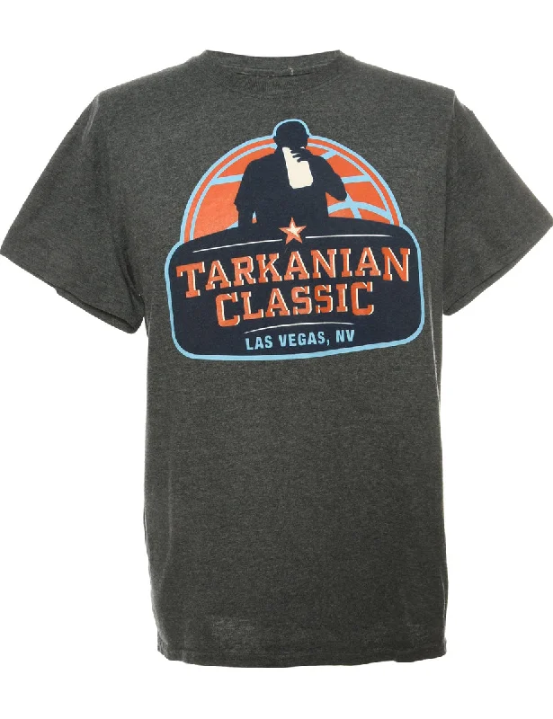 Tarkanian Classic Dark Grey Printed T-shirt - M Graphic Embroidered Appliqued