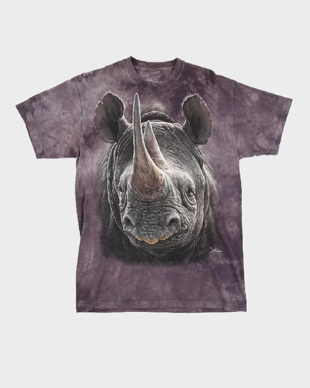 The Mountain Rhino Purple T-Shirt - M Collared Crew Neck Turtle Neck