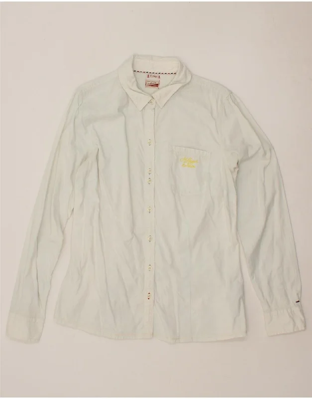 TOMMY HILFIGER Womens Shirt UK 18 XL White Cotton Cashmere Blend Cotton Blend Poly Blend TOMMY HILFIGER Womens Shirt UK 18 XL White Cotton Cashmere Blend Cotton Blend Poly Blend