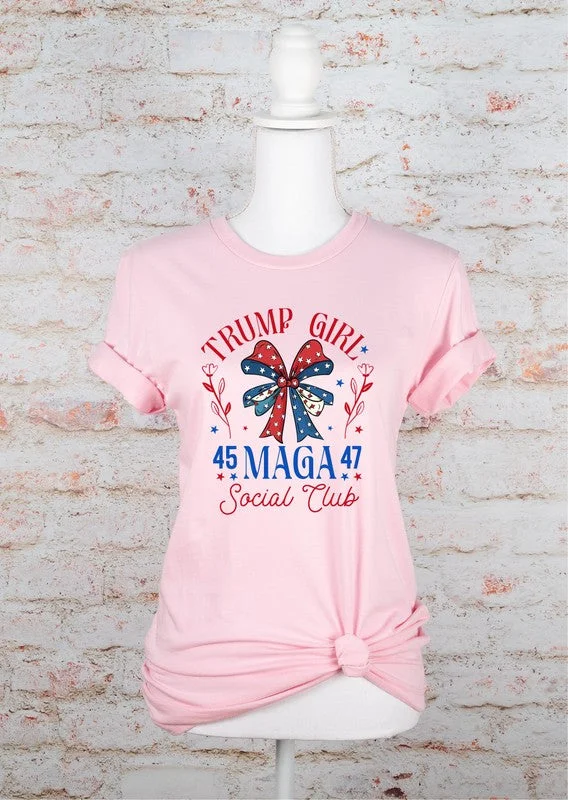 Trump Girl Social Club Graphic Tee Anti-Pilling Machine Wash Handmade
