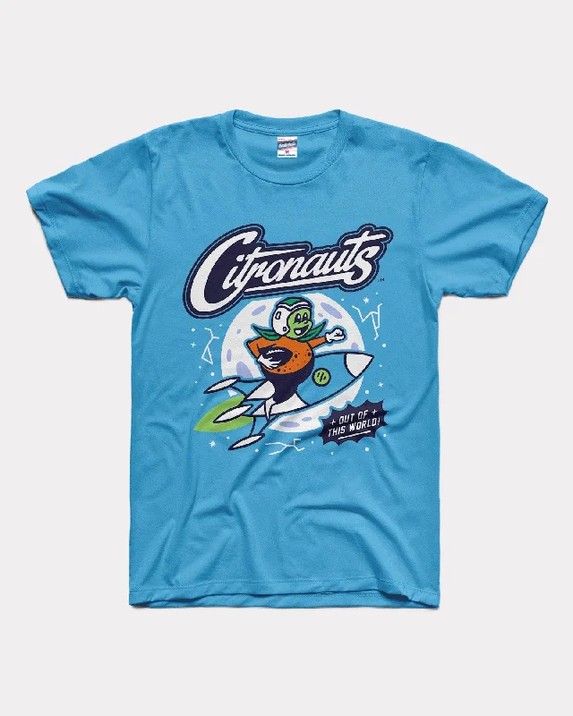 UCF Citronauts Electric Blue T-Shirt Denim Fabric Leather Fabric Suede Fabric