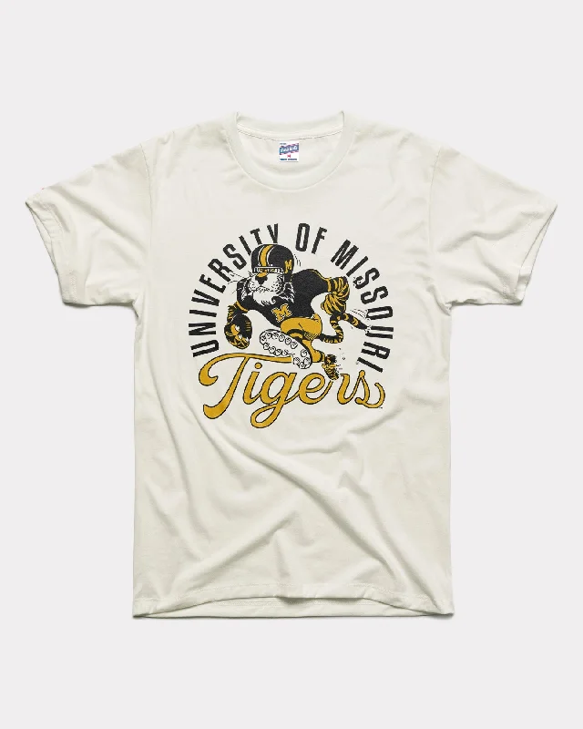 University of Missouri Tigers White T-Shirt Terry Blend Velvet Blend Canvas Blend
