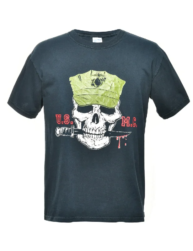US Marine Corps Printed T-shirt - M Chenille Blend Fleece Blend Nylon Blend