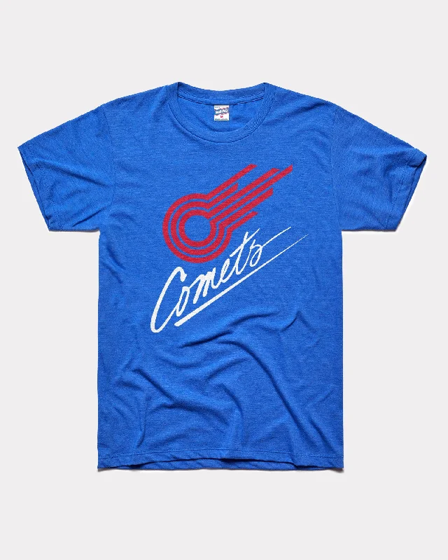KC Comets Vintage Royal Blue T-Shirt Basic T-Shirt Crew Neck Short Sleeve