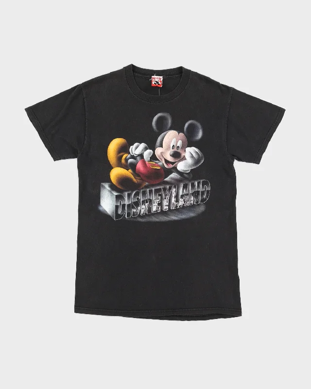 Vintage 90s Disney Black Disneyland Print Black T-Shirt - M Cozy Warm Stylish